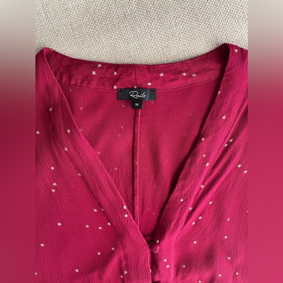 Rails Sloane Rogue Gradient Stars Button Down V-Neck Shirt In Dark Red Size M - Picture 11 of 14